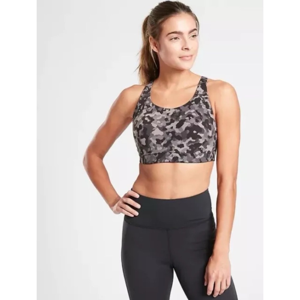 Women's High Impact Grey Camo Sports Bra
